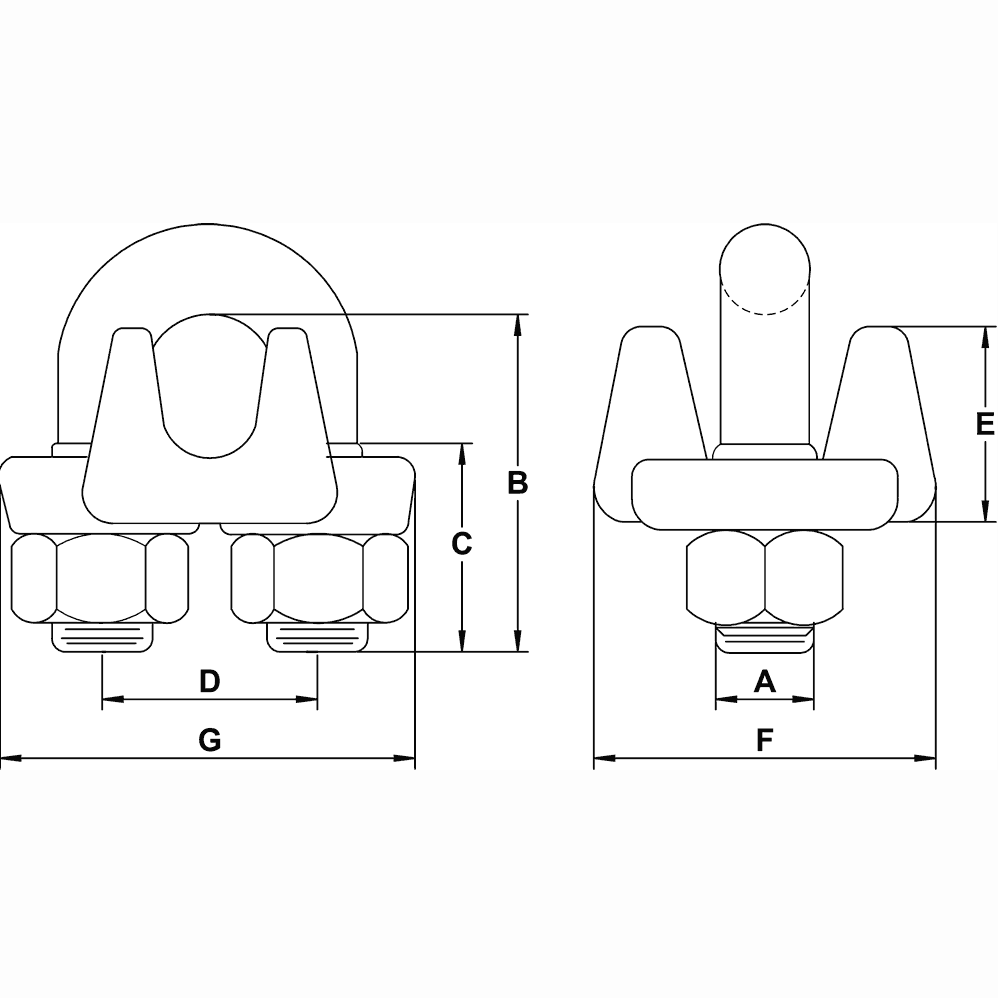 three-quarter-inch-Malleable-Wire-Rope-Clip-specification-diagram