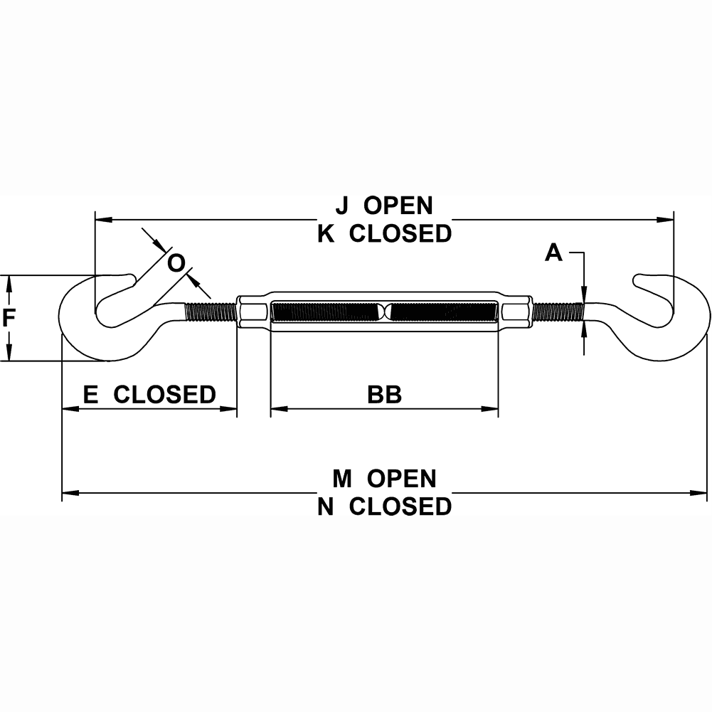 Galvanized Hook X Hook Turnbuckles