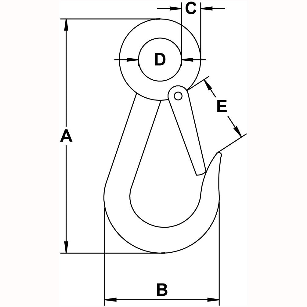 fourteen-hundreths-ton-stainless-slip-hook-specification-diagram