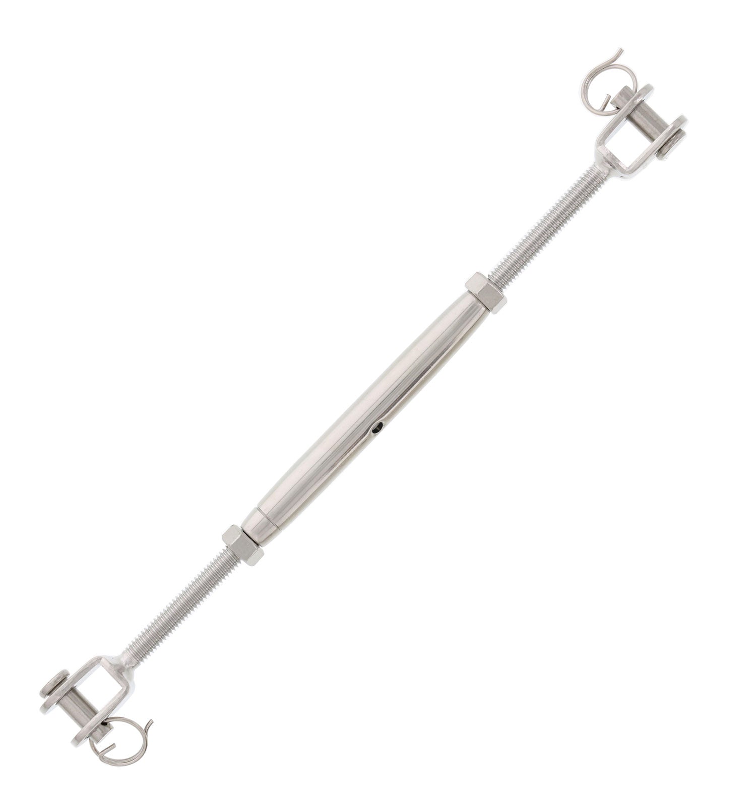 1/2 x 5 Stainless Steel Pipe Style Jaw x Jaw Turnbuckle 