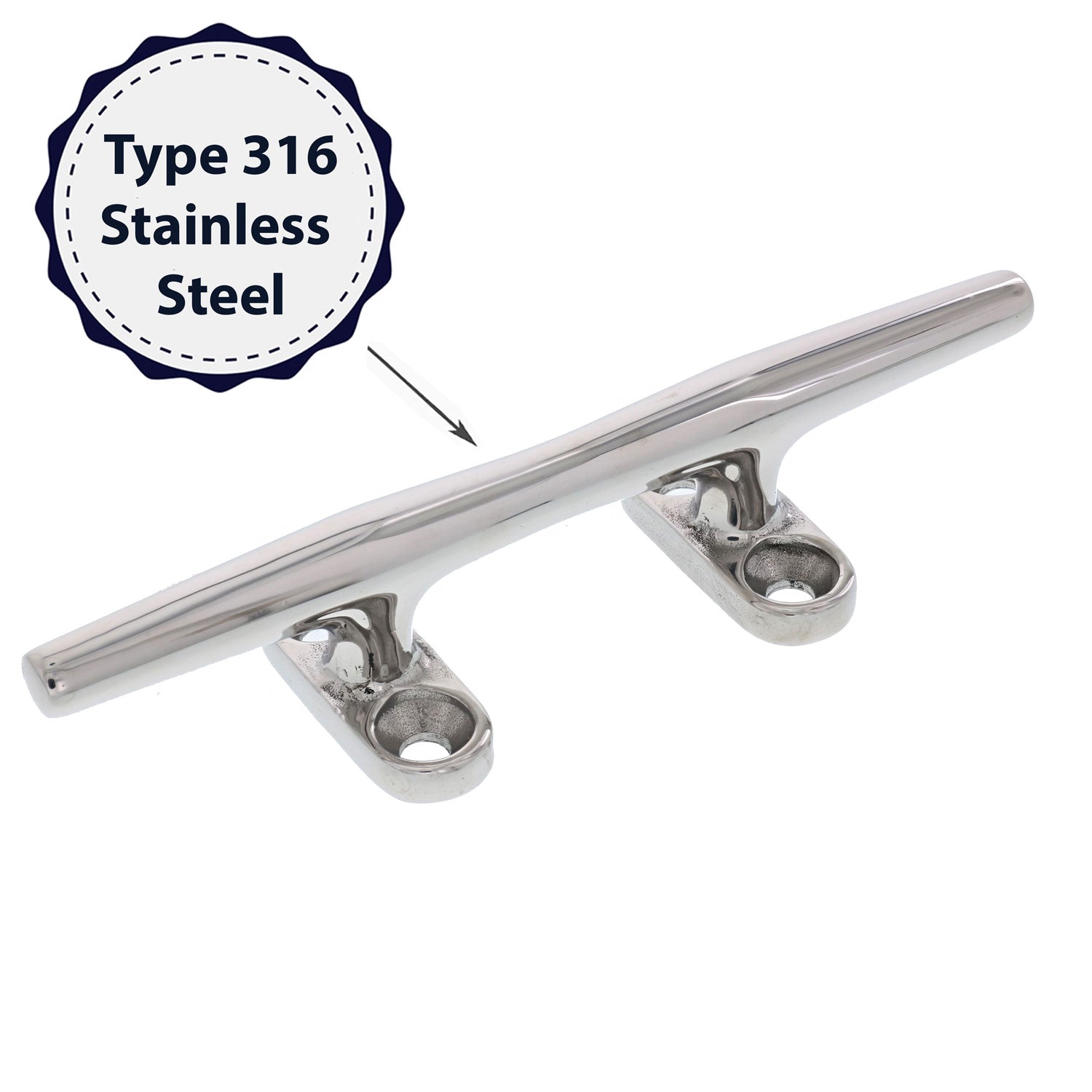 Details about   Marine 10" Flat Top Low Silhouette Boat Cleat 316 Stainless Steel 250 mm