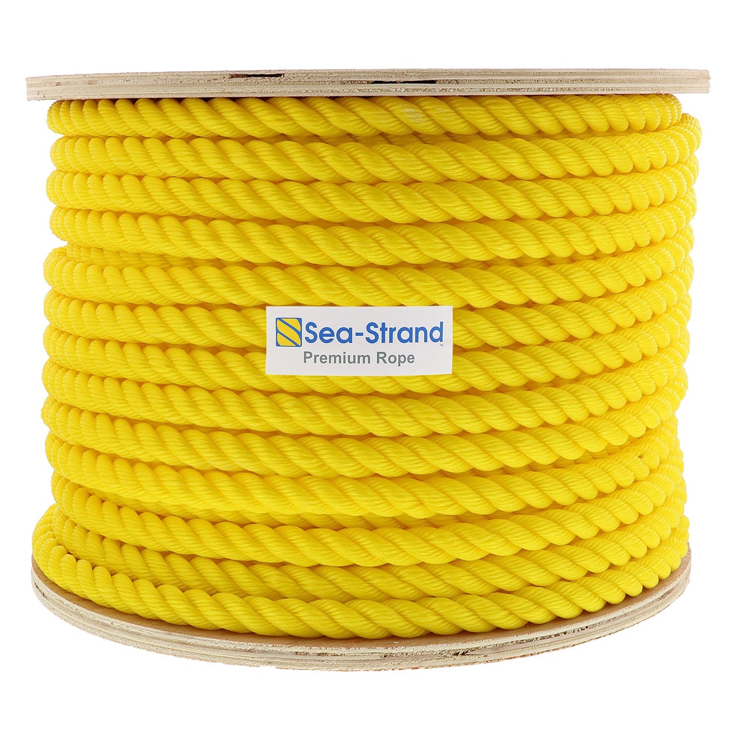 Yellow 3-Strand Polypropylene Rope Sea-Strand 1//2 x 600 Reel