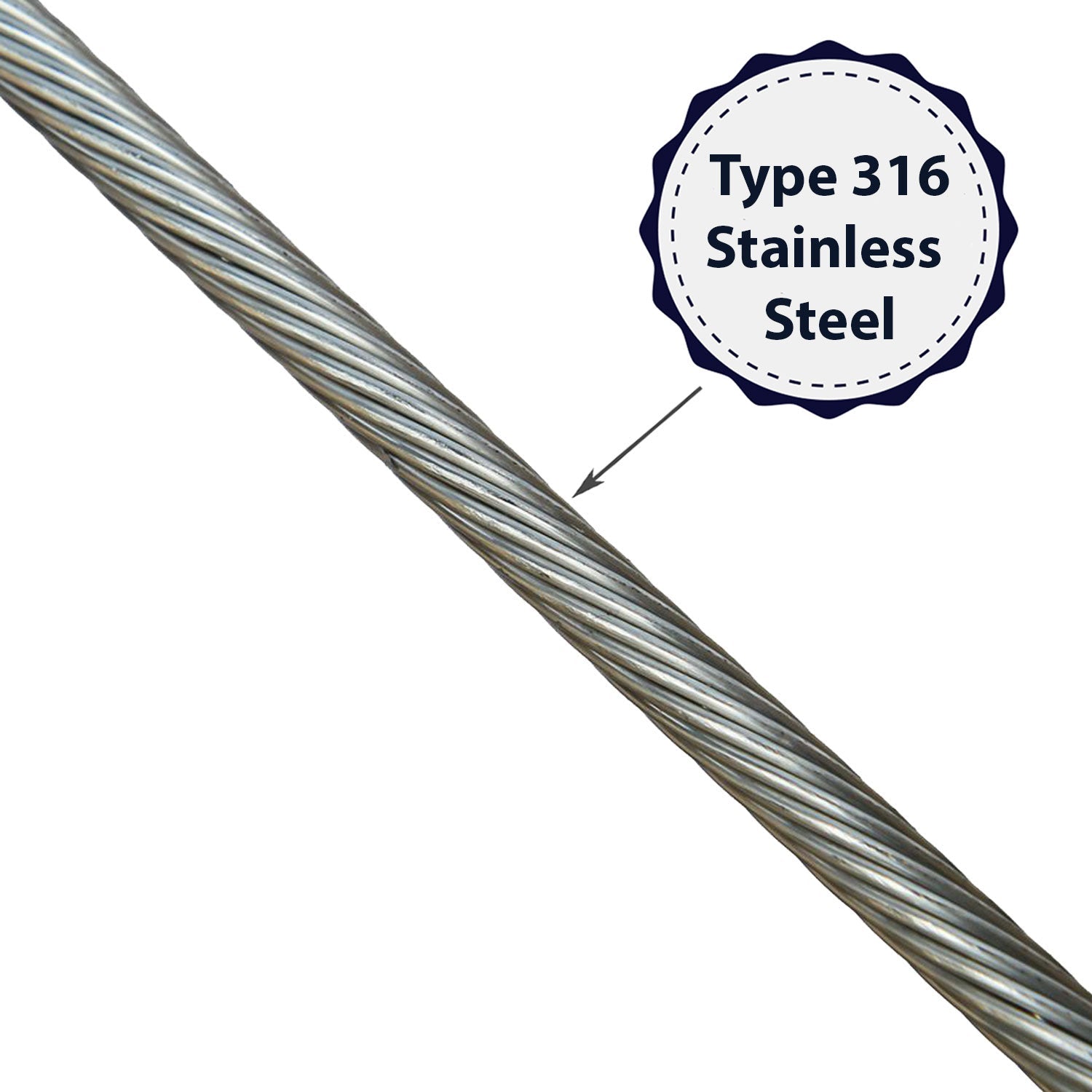 3/16 Stainless Steel Cable Railing Wire Rope 1x19 Type 316 700 Feet