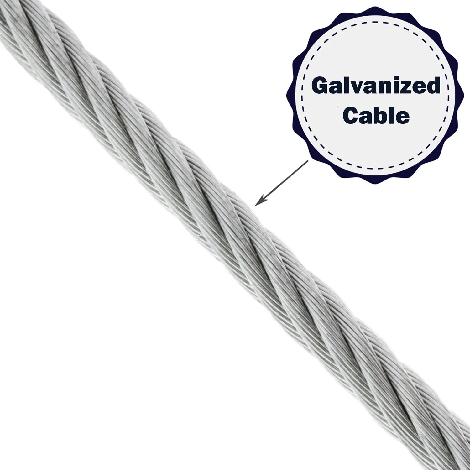 Galvanized Wire Rope Cable  7/32" 250 ft reel 7x19 